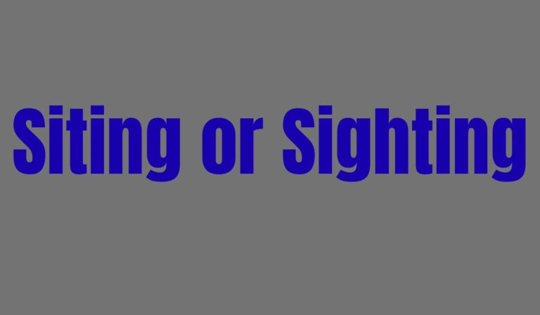 Siting or Sighting